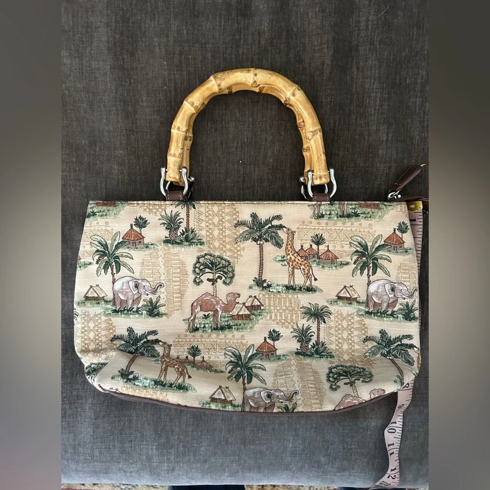 Cute Safari Purse Bamboo Handles - Picture 5 of 8